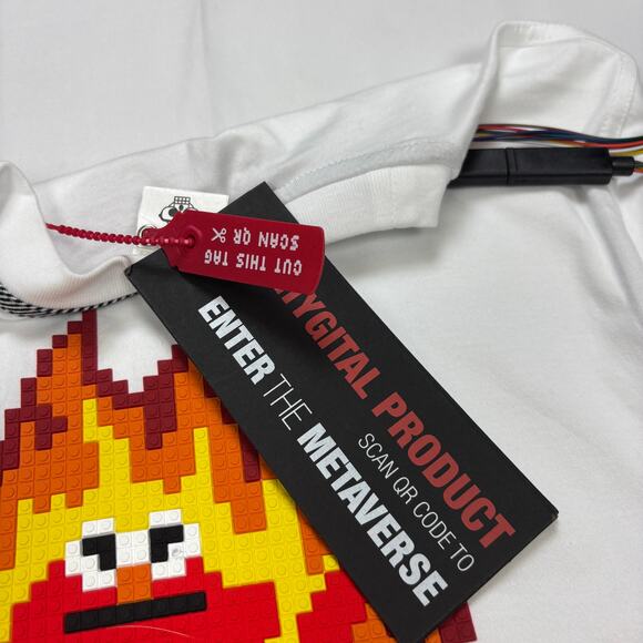 NWT Mostly Heard Rarely Seen 8-Bit On Fire Tee Shirt Men's Medium Elmo Meme - Picture 11 of 12